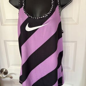 Nike Black and Purple Graphic Sleeveless Tank Top